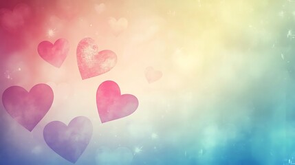 Pastel Hearts Floating On A Soft Background