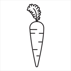 Carrot icon outline vector