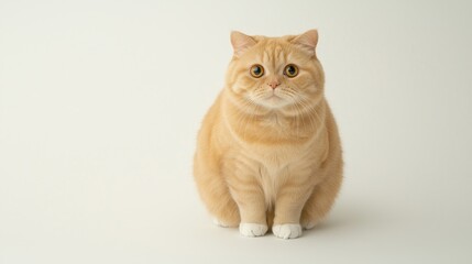 Obraz premium Playful cat portrait studio setting animal photography neutral background close-up view feline behavior