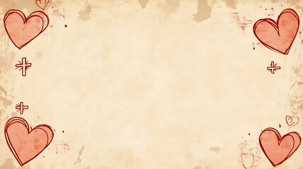Romantic Hearts Background Design With Crosses