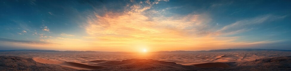 Panoramic view of the desert dunes in Saudi Arabia