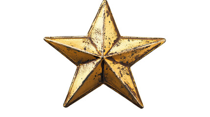 Fototapeta premium Gold star isolated on white transparent background