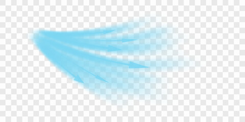 Cold flow from the air conditioner. Propagation of frosty waves with direction. Realistic 3d vector