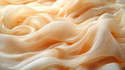 Obraz premium Draped Peach Colored Sheer Fabric Texture