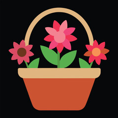  a basket of fresh flowers symbolizing beauty vector illustration