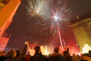 Sylwester. Olsztyn. Stare Miasto. Polska - Mazury - Warmia.