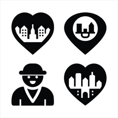 urban vibes flat icons.
