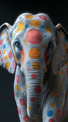 Obraz premium Unique Wildlife Art Elephant Colors Patterns Vibrant Design Artistic Photography