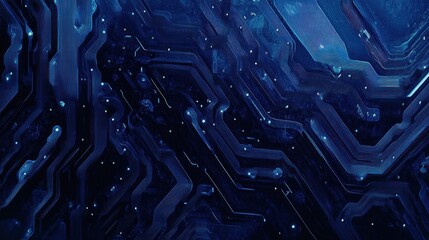 Obraz premium Abstract blue circuit board texture.