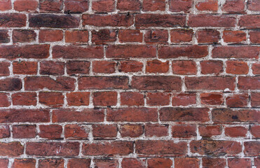 vintage wall made of red brick.