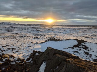 Obraz premium Icelandic landscape in winter