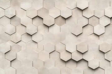 geometric honeycomb pattern in light beige with subtle depth 