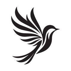 Silhouette of a bird vector icon for logo, and design