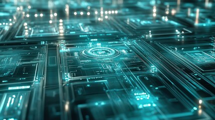 Fototapeta premium Abstract futuristic digital circuit board technology background.