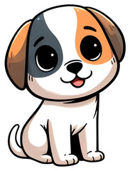 Obraz premium Cute cartoon puppy dog sitting and smiling