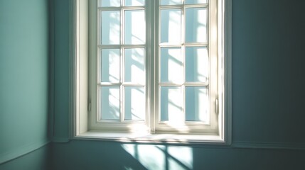 Obraz premium Shadows Cast by Sunlight Through Windows: Patterns, Natural Light, Architectural Design, Tranquil Atmosphere