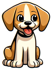Obraz premium Cute beagle puppy dog sitting and panting