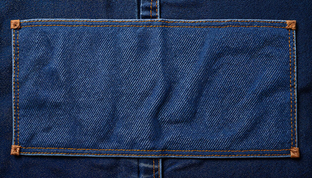 Textured denim patch surface with overlapping seams, fabric detail