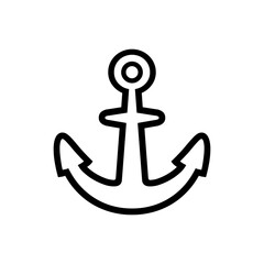 Anchor Icon Line Art - Minimalist Nautical Symbol Design