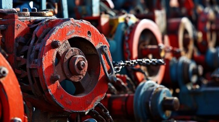 Fototapeta premium Machinery in Early Morning Light at Market