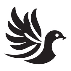 Silhouette of a bird vector icon for logo, and design