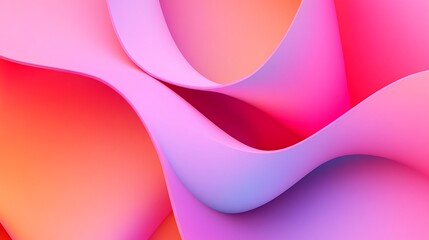 Abstract Pink and Orange Wave Forms Design