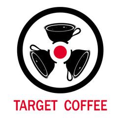 Creative logo design targets, coffee, glasses, drinks, arrows, logo design templates, symbols raster
