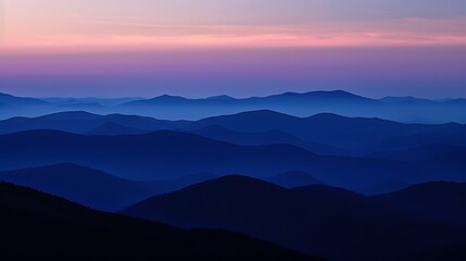 Obraz premium Blue ridge mountains from the blue ridge parkway at sunset
