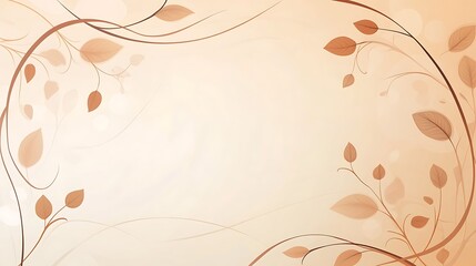Delicate Brown Leaves Frame Soft Background