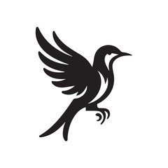 Silhouette of a bird vector icon for logo, and design