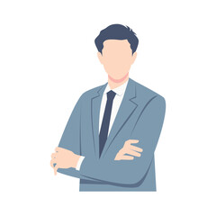 A businessman posing with arms crossed