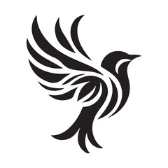 Silhouette of a bird vector icon for logo, and design