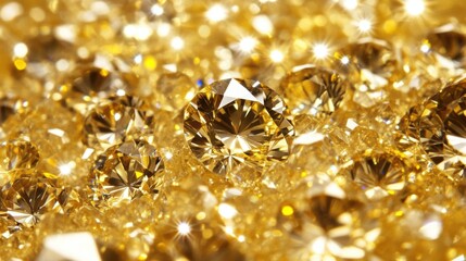 Discover the beauty of golden diamonds in a glittering display luxurious setting