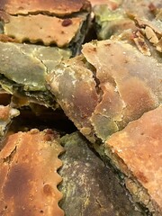 Cut pieces of erbazzone reggiano - Italian food of Emilia Romagna