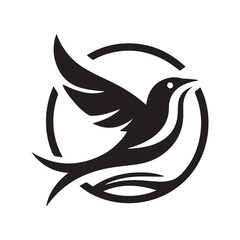 Silhouette of a bird vector icon for logo, and design