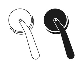 Pizza knife icons.