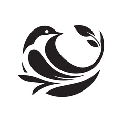 Silhouette of a bird vector icon for logo, and design