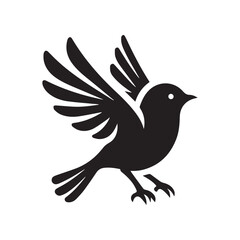 Silhouette of a bird vector icon for logo, and design