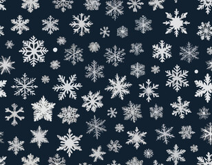 Vector Snowflakes icons. Silver Snowflake. Winter snow. Merry Christmas pattern