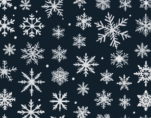 Vector Snowflakes icons. Silver Snowflake. Winter snow. Merry Christmas pattern