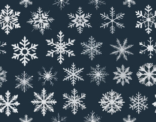 Vector Snowflakes icons. Silver Snowflake. Winter snow. Merry Christmas pattern