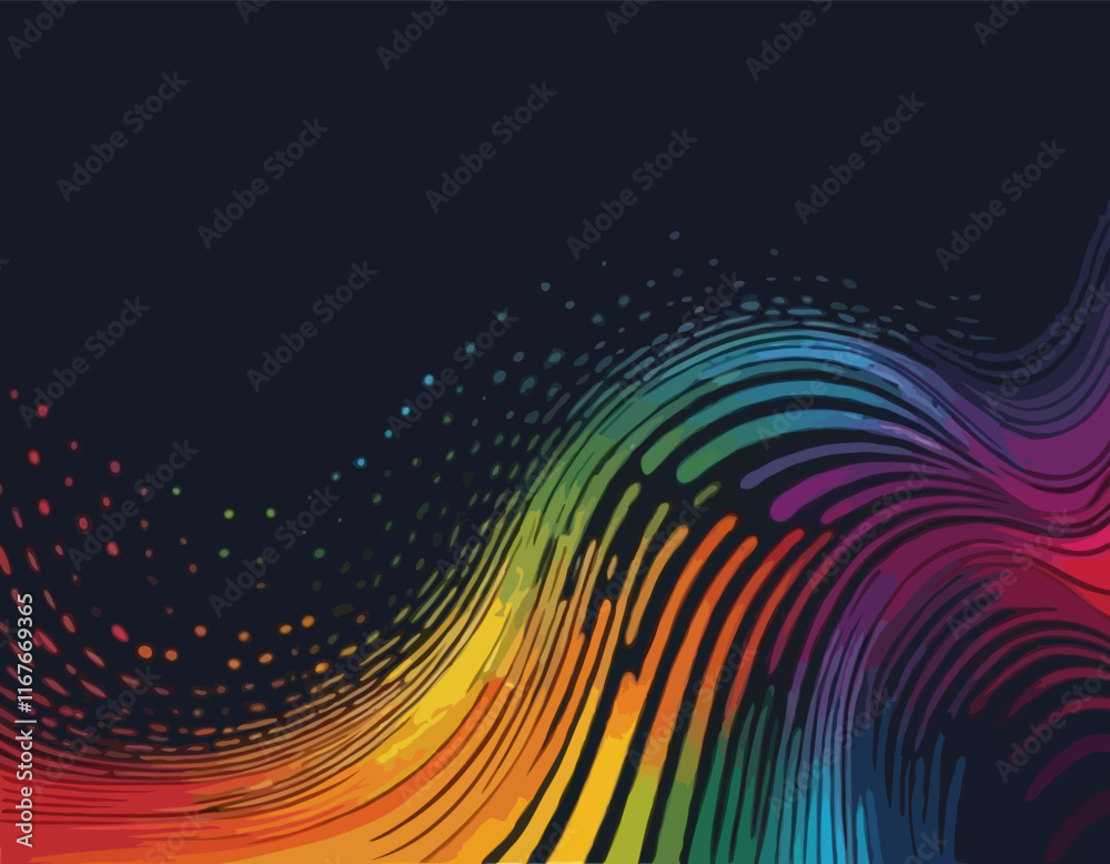 Poster abstract shiny color spectrum wave design element