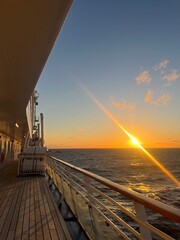 Sunset over the Baltic Sea from a cruise ship