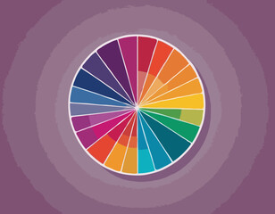 Abstract shiny color spectrum round design element