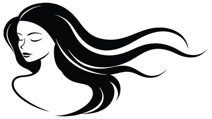 Portrait of a Woman with Long, Flowing Hair