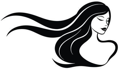 Portrait of a Woman with Long, Flowing Hair