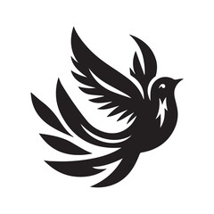 Silhouette of a bird vector icon for logo, and design