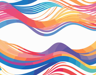 Abstract Gradient Lines Set. Wavy Color Shape Vector Graphic Design. Dynamic Geometric Pattern. Background with Color Waves. Illustration of Squiggle Rainbow Ribbons