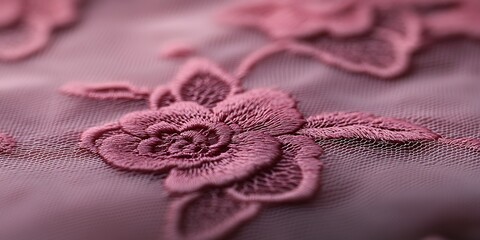 Obraz premium Vintage valentine-inspired lace patterns on a soft pink surface