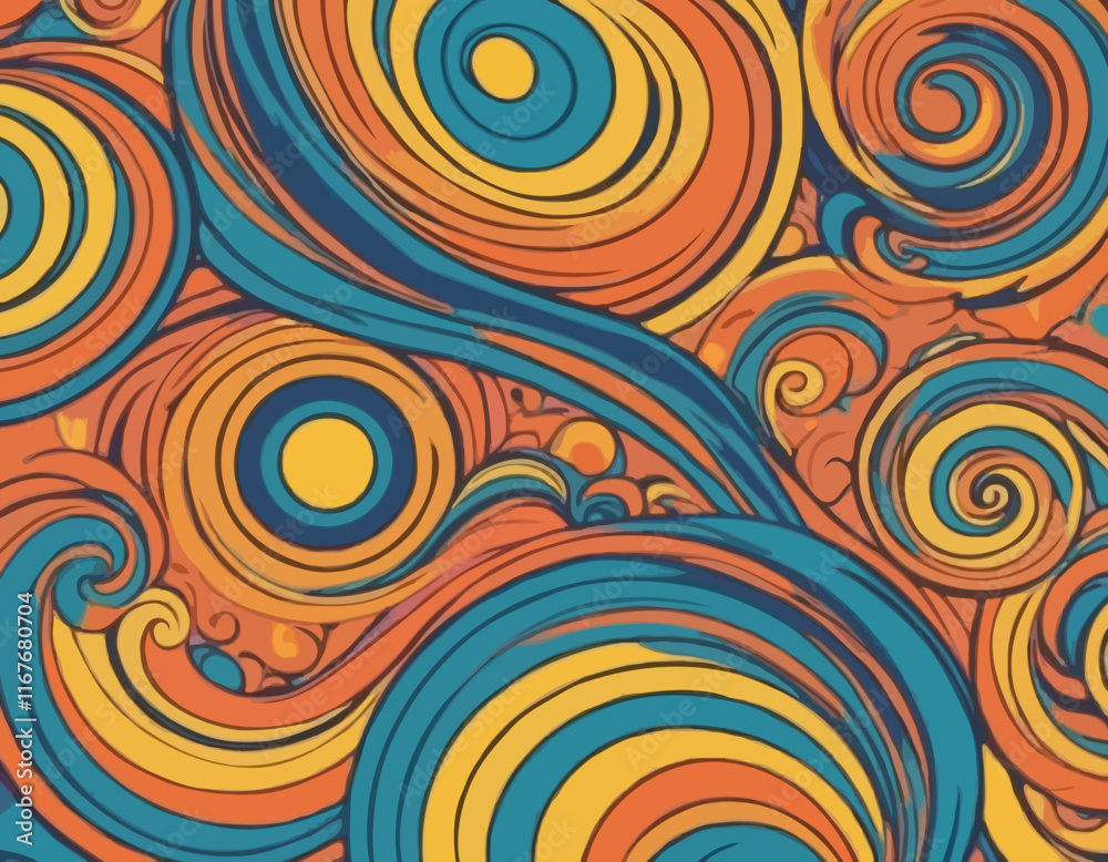 Poster abstract background with color line shapes. geometric pattern with squiggle gradient elements